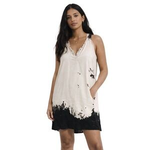 GO BY GOSILK Silk Tie Dye Tank Dress Boho Grunge Festival M